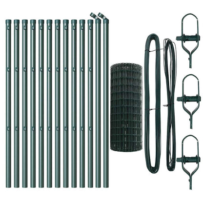Hek met Paal Groen 0,4 x 25 m Staal en PVC