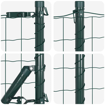 Hek met Paal Groen 0,8 x 25 m Staal en PVC