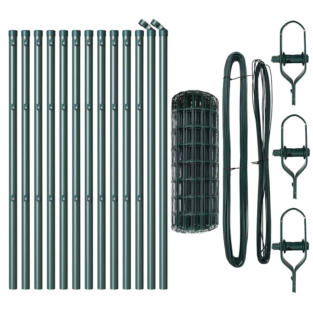 Hek met Paal Groen 0,8 x 25 m Staal en PVC