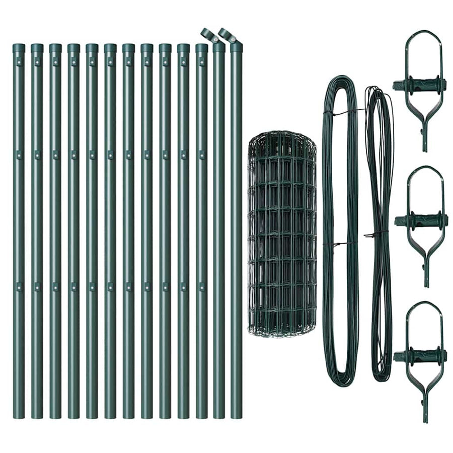 Hek met Paal Groen 0,8 x 25 m Staal en PVC