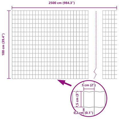 Hek met Paal Groen 1 x 25 m Staal en PVC
