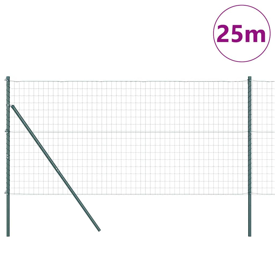 Hek met Paal Groen 1 x 25 m Staal en PVC
