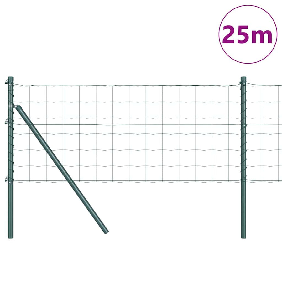 Hek met Paal Groen 0,8 x 25 m Staal