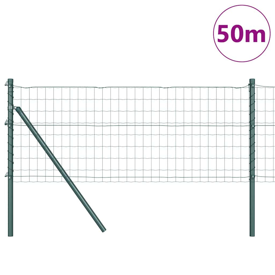 Hek met Paal Groen 0,4 x 50 m Staal en PVC