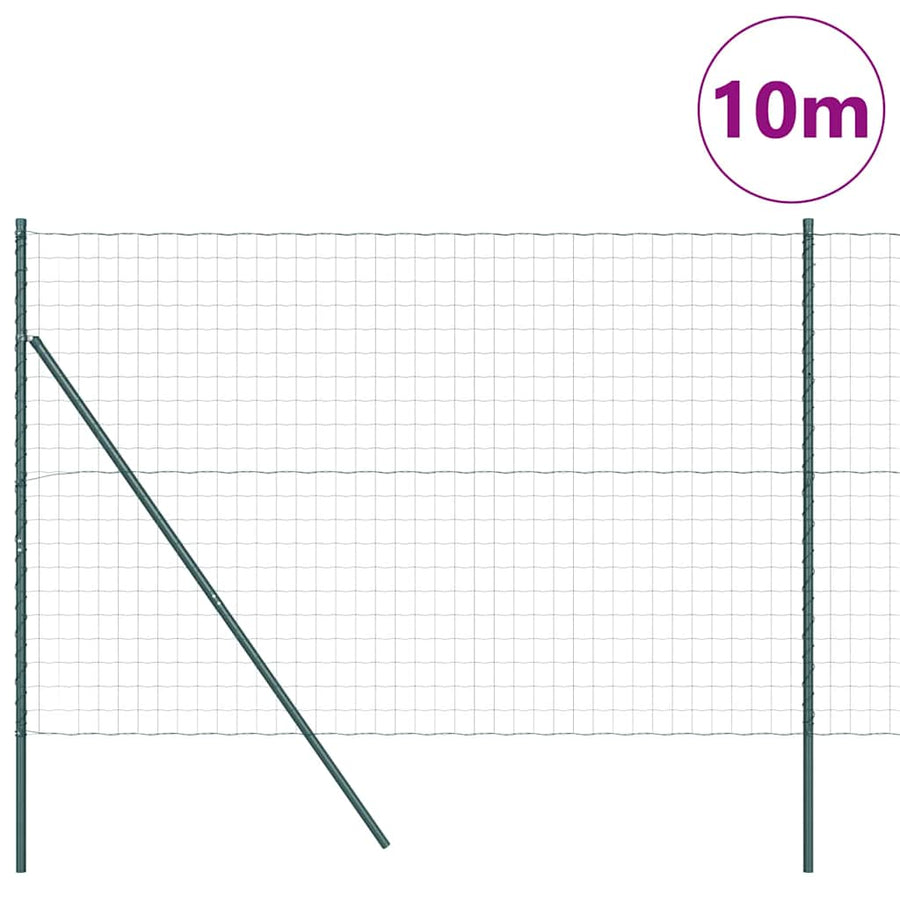 Hek met Paal Groen 1,6 x 10 m Staal en PVC