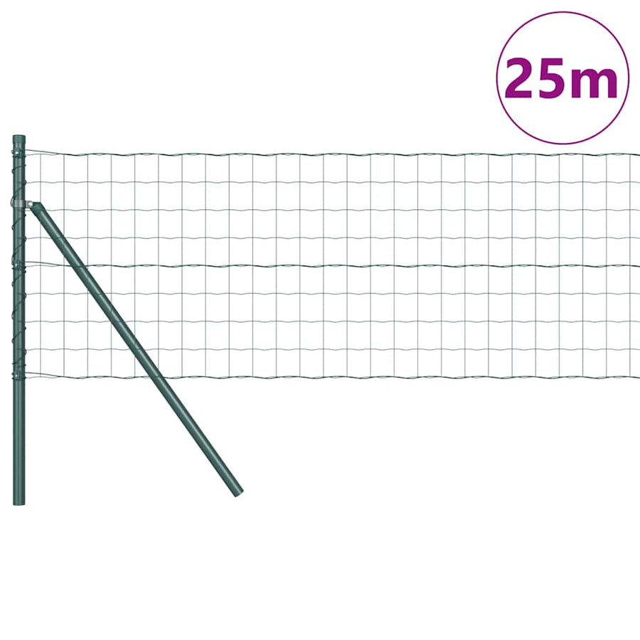 Hek met Paal Groen 0,4 x 25 m Staal en PVC