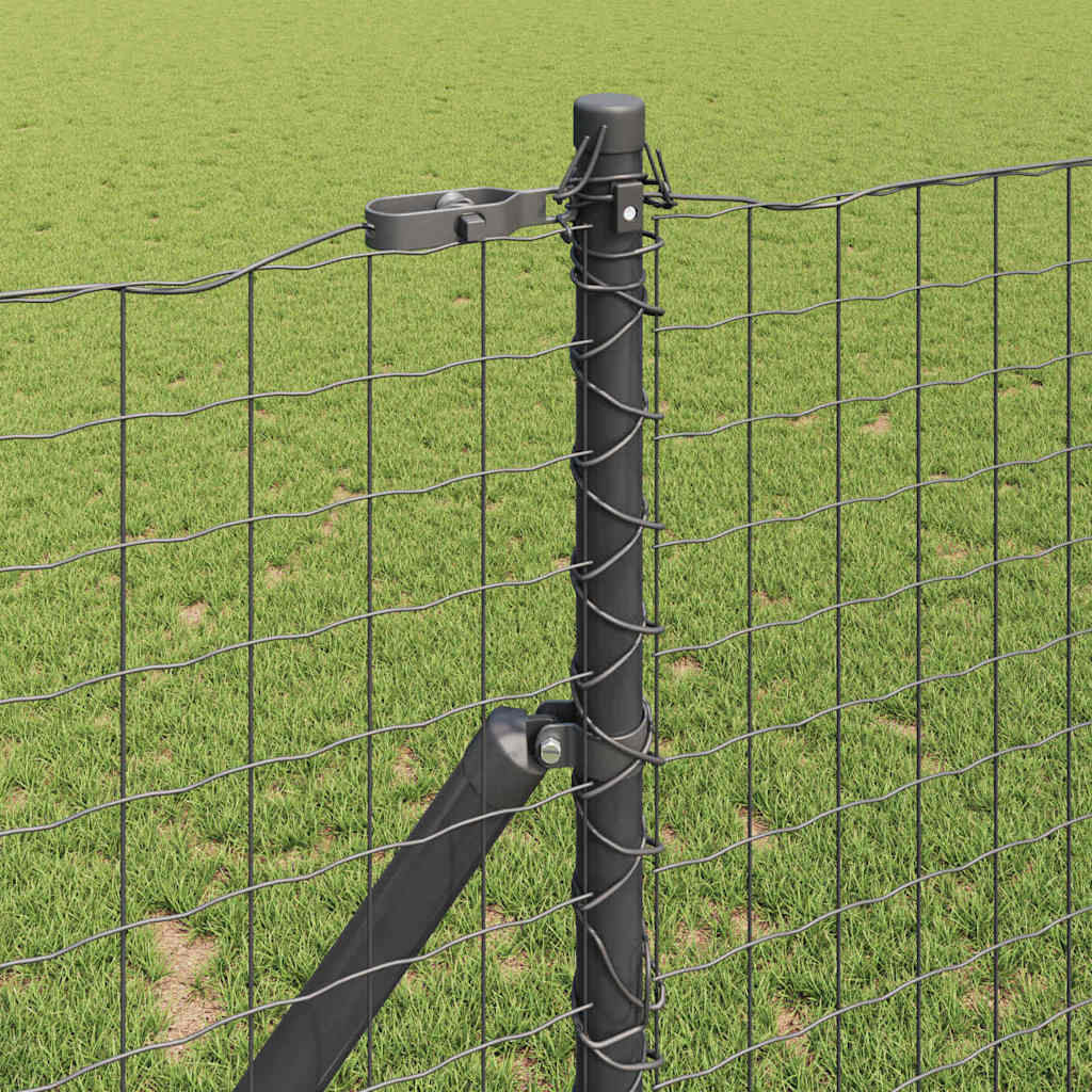Hek met Paal Grijs 1 x 10 m Staal en PVC