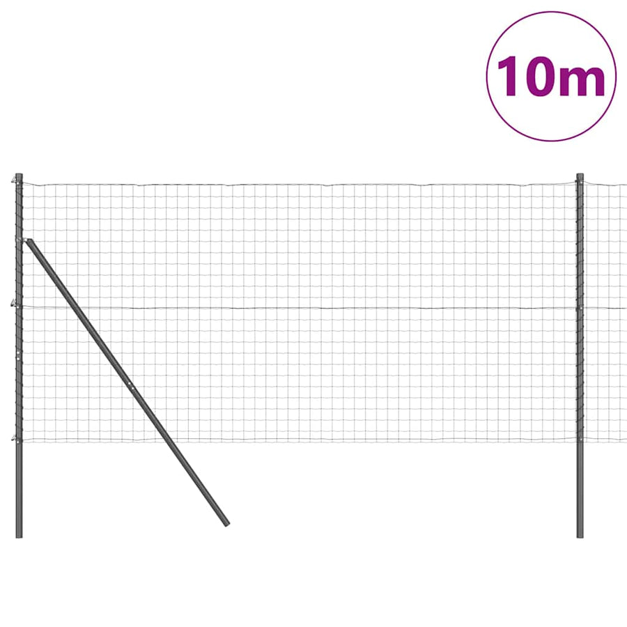Hek met Paal Grijs 1,4 x 10 m Staal en PVC
