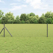 Hek met paal 40x1000 cm staal PVC grijs