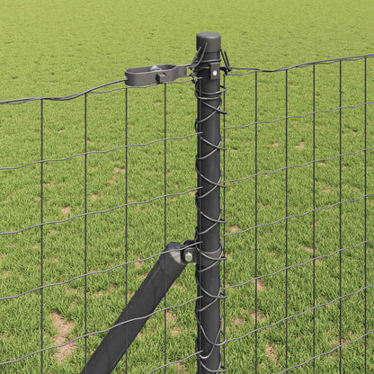 Hek met Paal Grijs 1,4 x 10 m Staal en PVC
