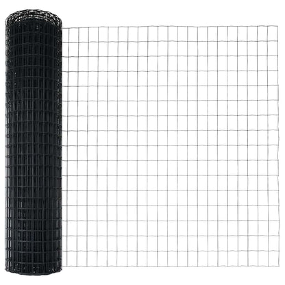 Hek met Paal Grijs 1,4 x 10 m Staal en PVC