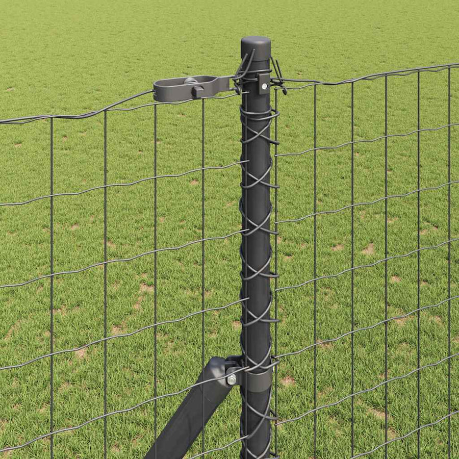 Hek met Paal Grijs 1,5 x 10 m Staal en PVC
