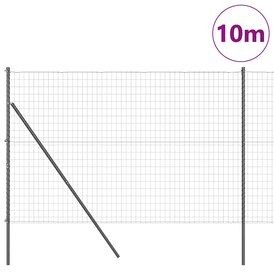 Hek met Paal Grijs 1,5 x 10 m Staal en PVC