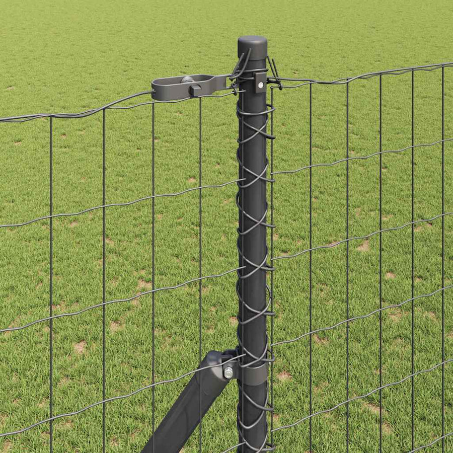 Hek met Paal Grijs 1,5 x 10 m Staal en PVC