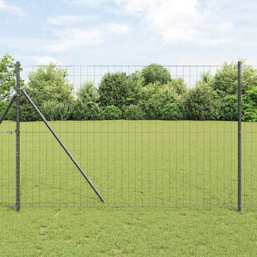 Hek met Paal Grijs 1,5 x 10 m Staal en PVC