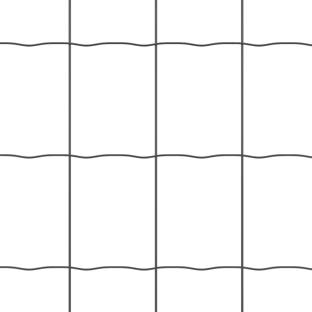 Hek met Paal Grijs 1,6 x 10 m Staal en PVC