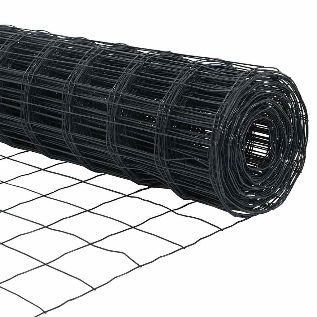Hek met Paal Grijs 1,6 x 10 m Staal en PVC