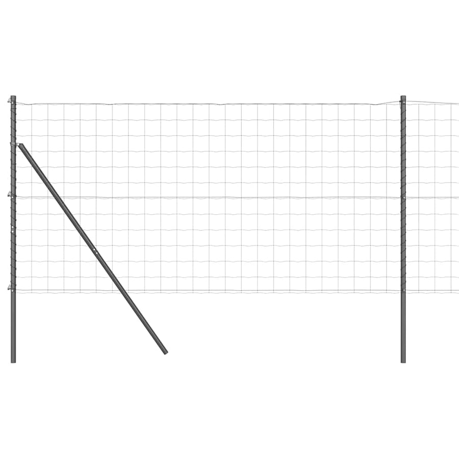 Hek met Paal Grijs 1,4 x 10 m Staal en PVC
