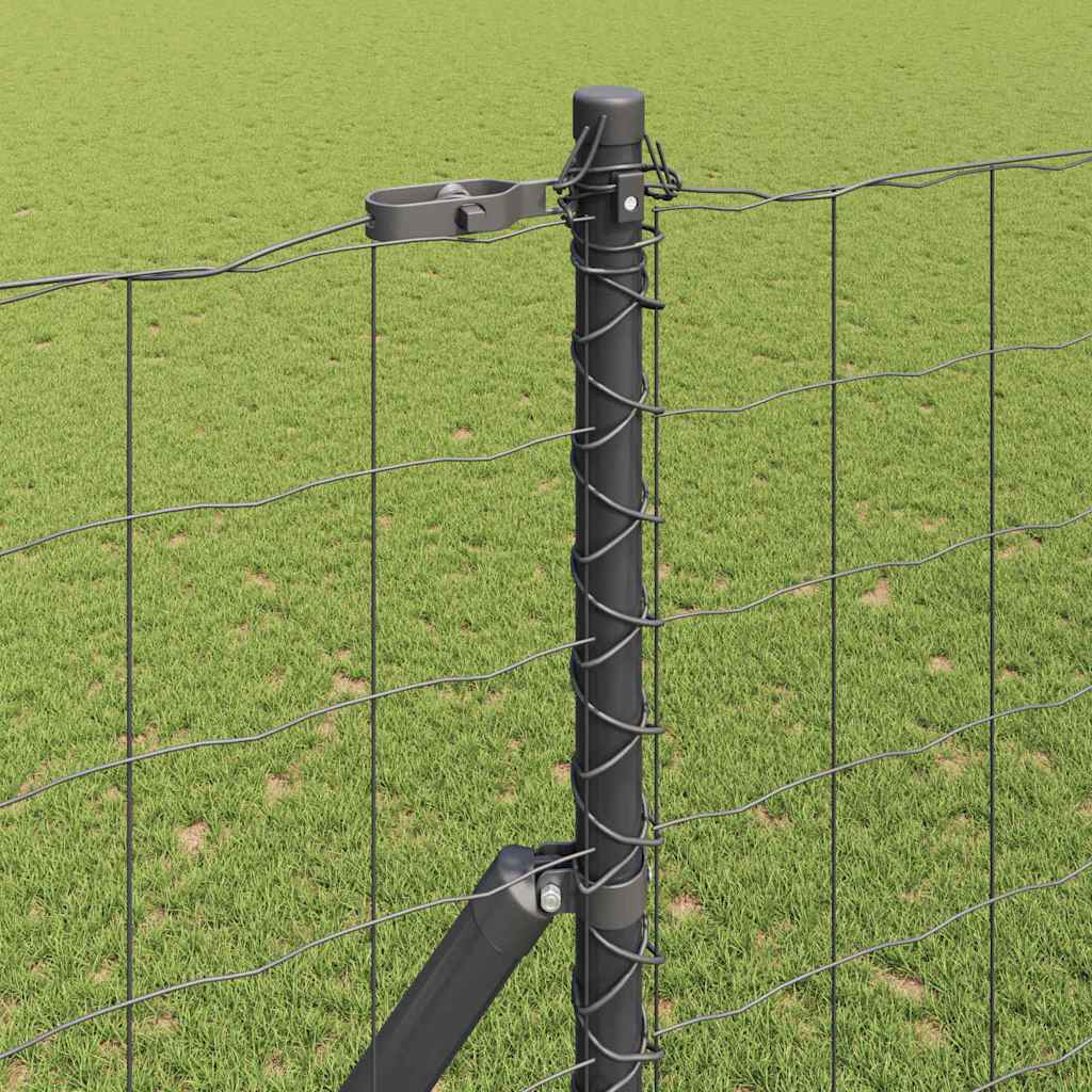 Hek met Paal Grijs 1,6 x 10 m Staal en PVC