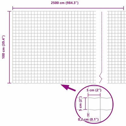 Hek met Paal Grijs 1 x 25 m Staal en PVC