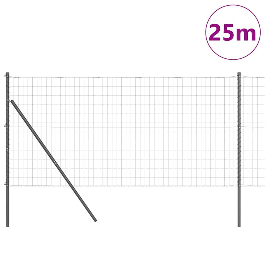 Hek met Paal Grijs 1 x 25 m Staal en PVC
