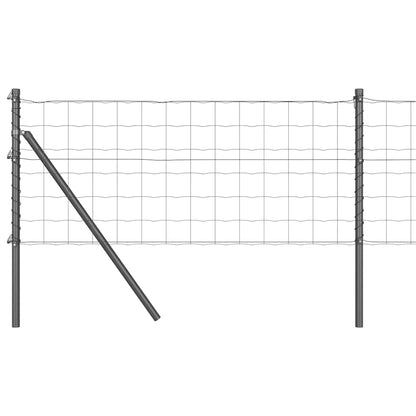 Hek met Paal Grijs 0,6 x 25 m Staal en PVC