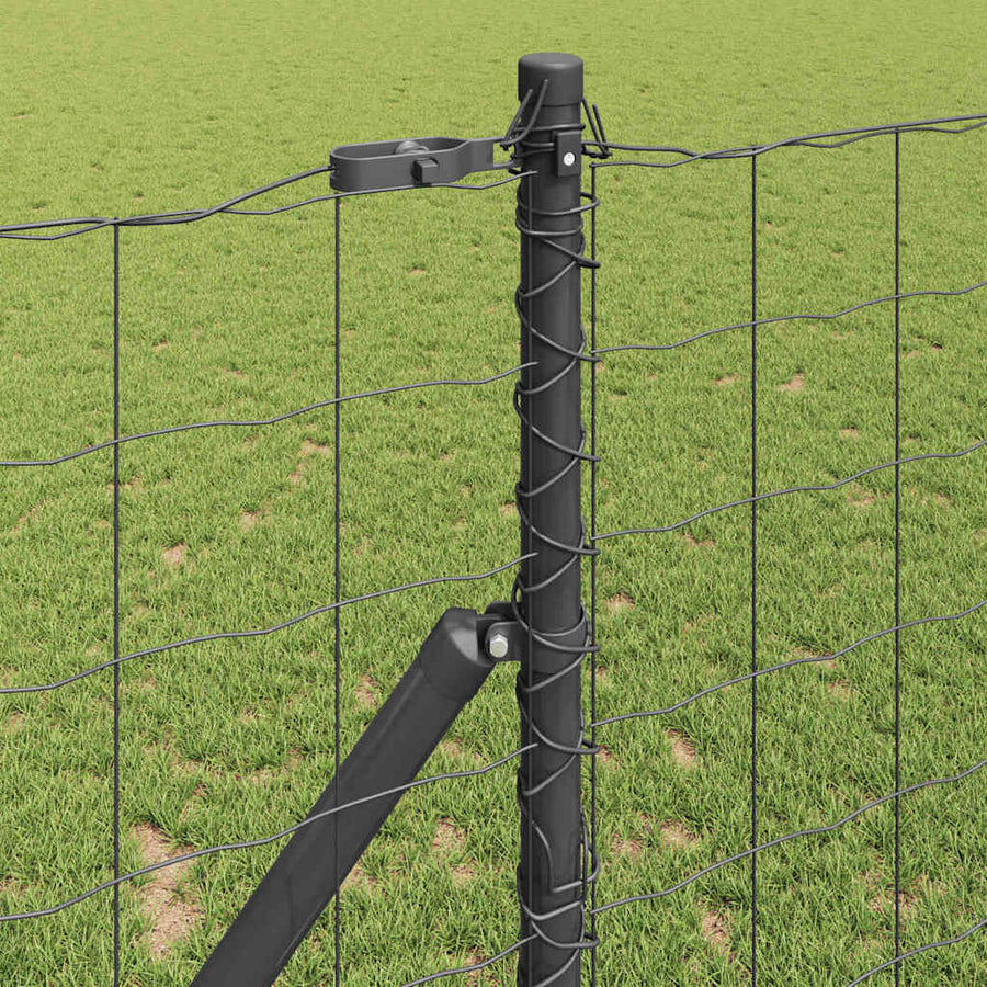 Hek met Paal Grijs 1 x 25 m Staal
