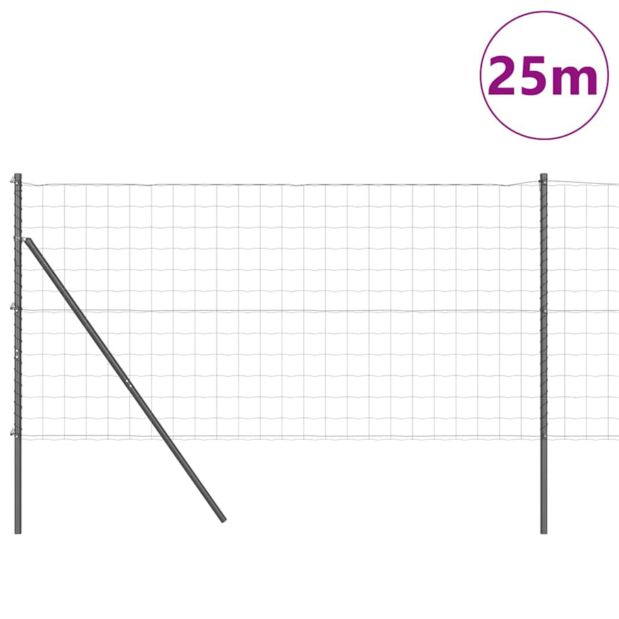 Hek met Paal Grijs 1 x 25 m Staal