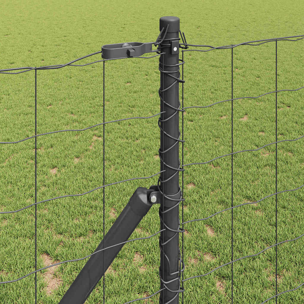 Hek met Paal Grijs 1,2 x 25 m Staal