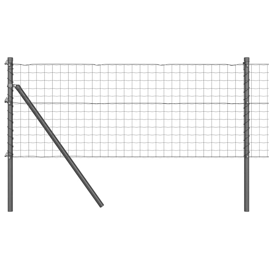 Hek met Paal Grijs 0,6 x 50 m Staal en PVC