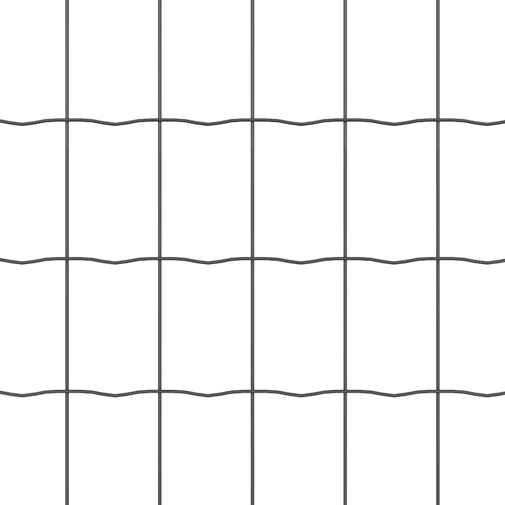 Hek met Paal Grijs 0,4 x 50 m Staal en PVC