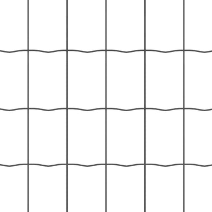 Hek met Paal Grijs 0,4 x 50 m Staal en PVC