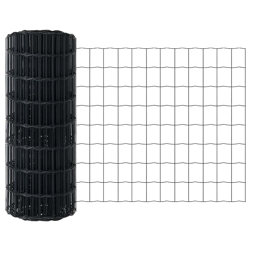 Hek met Paal Grijs 0,4 x 50 m Staal en PVC