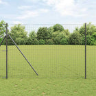 Hek met palen 1,5 x 10 m staal grijs