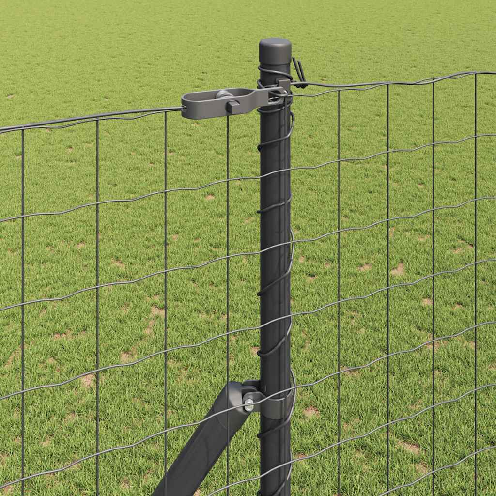 Hek met Paal Grijs 1,6 x 10 m Staal en PVC
