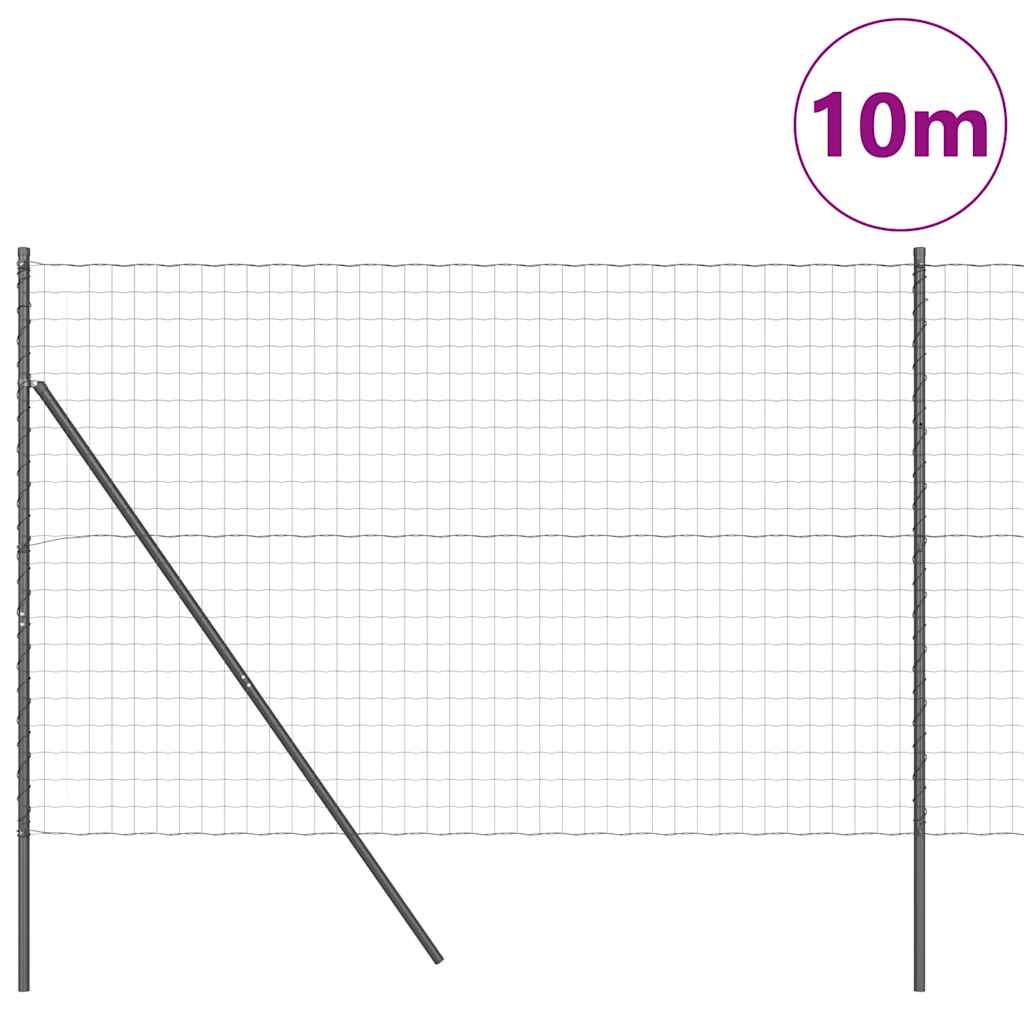 Hek met Paal Grijs 1,6 x 10 m Staal en PVC