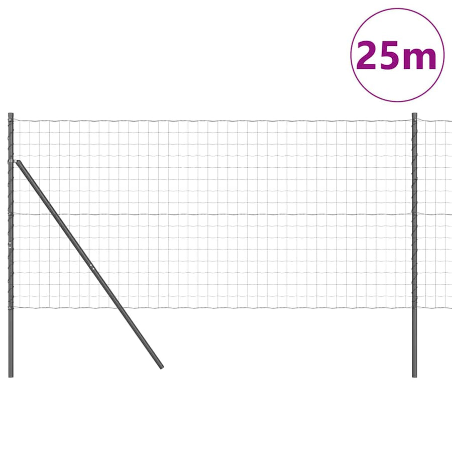 Hek met Paal Grijs 1,2 x 25 m Staal