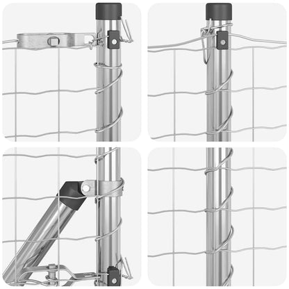 Hek met Paal Zilver 0,8 x 10 m Staal en PVC