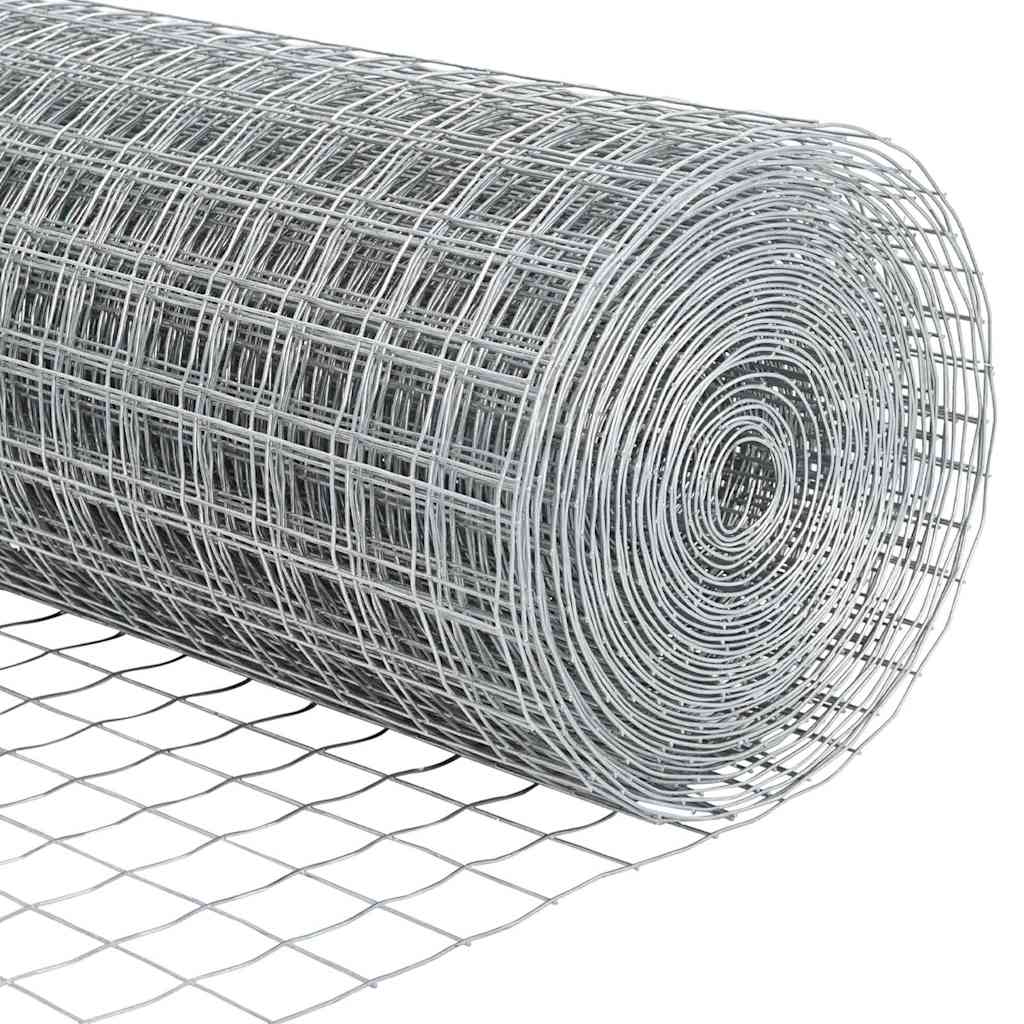 Hek met Paal Zilver 0,8 x 10 m Staal en PVC