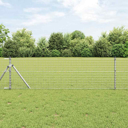 Hek met Paal Zilver 0,8 x 10 m Staal en PVC