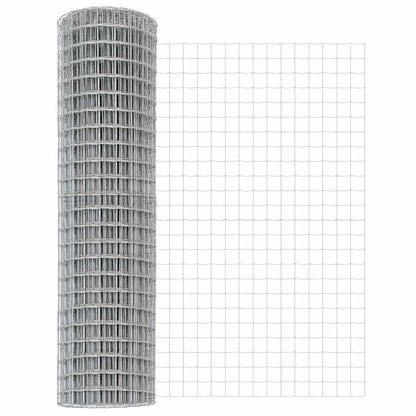 Hek met Paal Zilver 1 x 10 m Staal en PVC