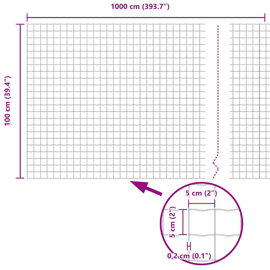 Hek met Paal Zilver 1 x 10 m Staal en PVC