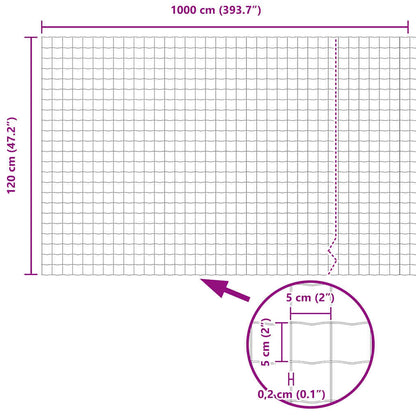 Hek met Paal Zilver 1,2 x 10 m Staal en PVC