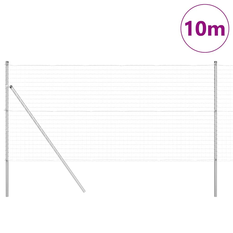 Hek met Paal Zilver 1,2 x 10 m Staal en PVC
