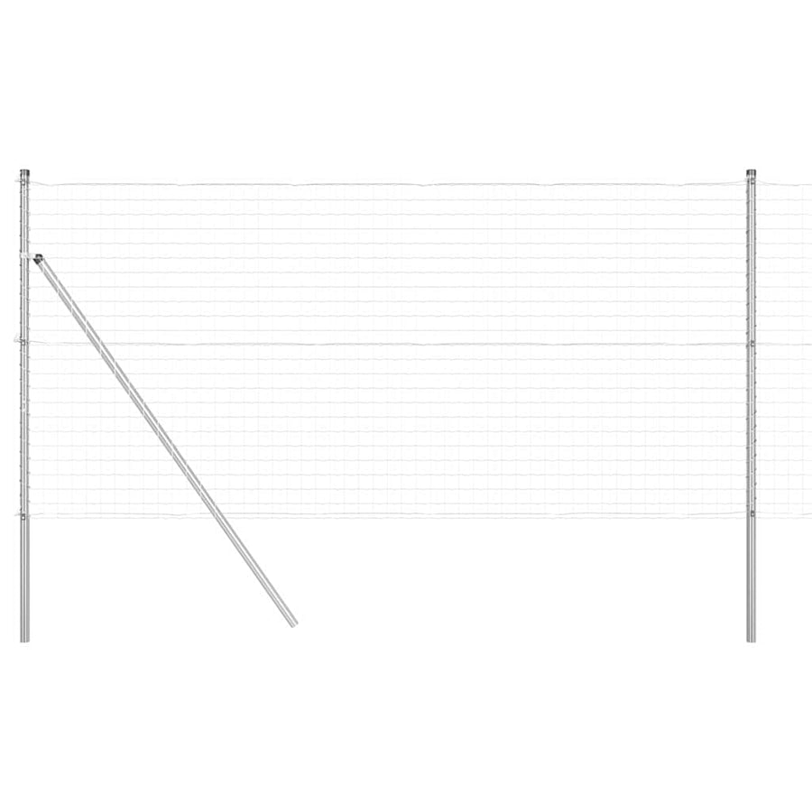 Hek met Paal Zilver 1,4 x 10 m Staal en PVC