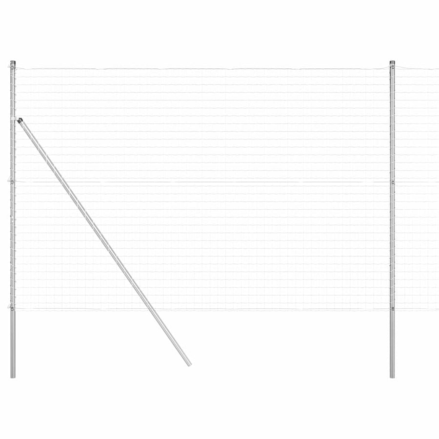 Hek met Paal Zilver 1,5 x 10 m Staal en PVC