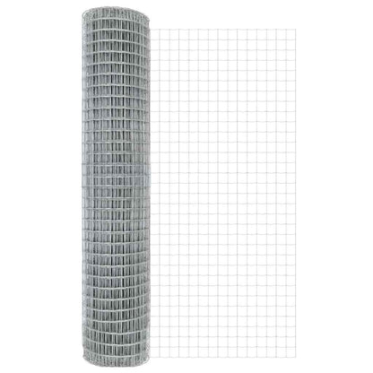 Hek met Paal Zilver 1,5 x 10 m Staal en PVC