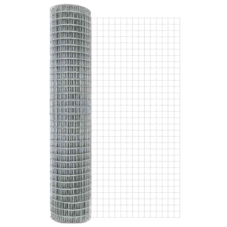 Hek met Paal Zilver 1,5 x 10 m Staal en PVC
