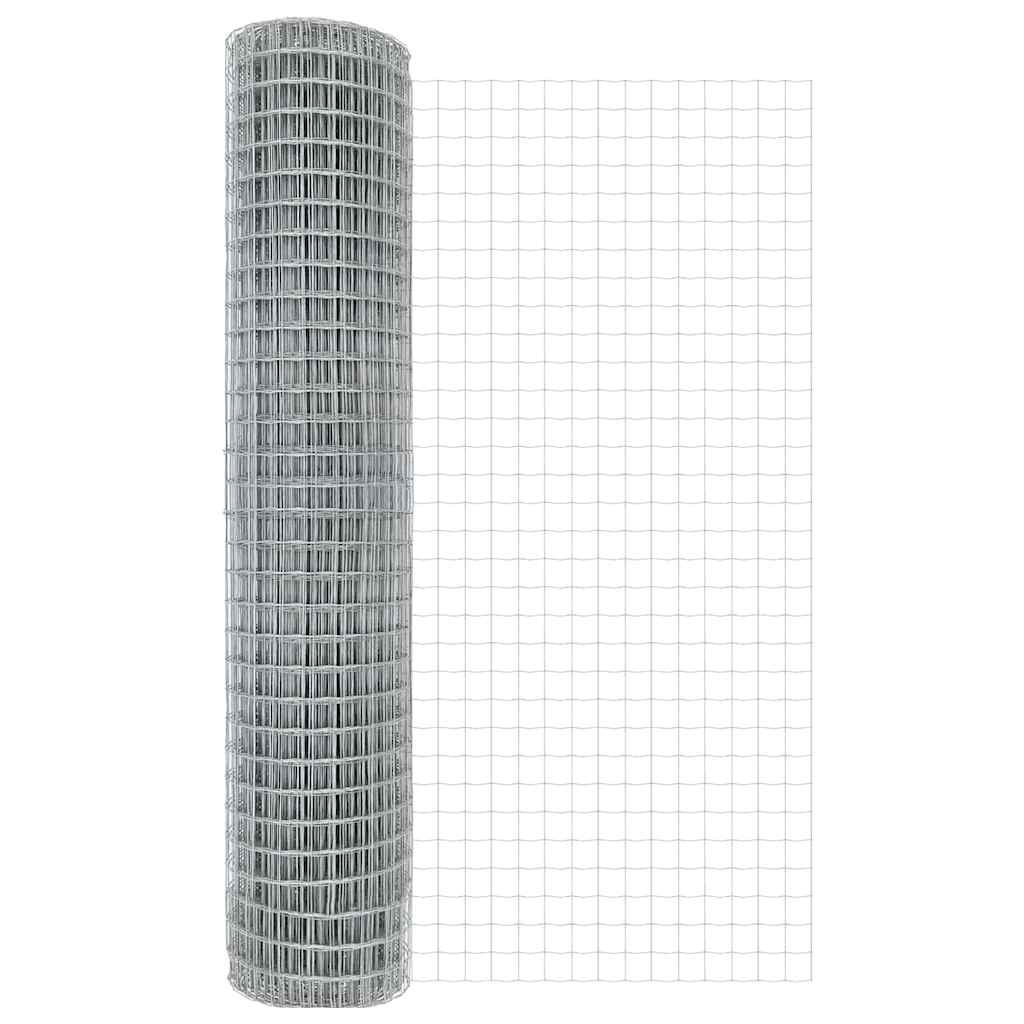 Hek met Paal Zilver 1,6 x 10 m Staal en PVC