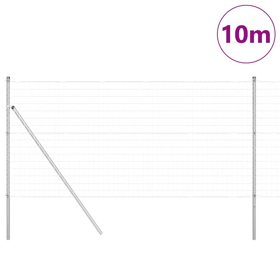 Hek met Paal Zilver 1 x 10 m Staal en PVC